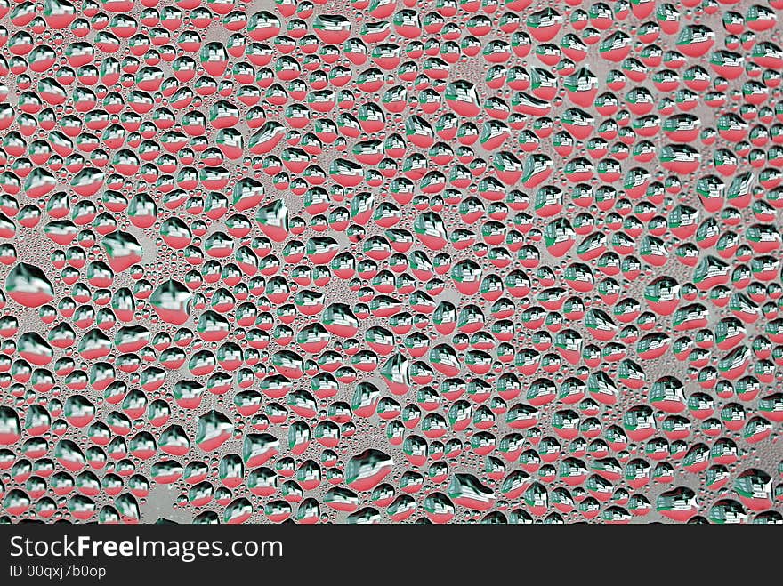 Close-up of water drops on glass (Background)