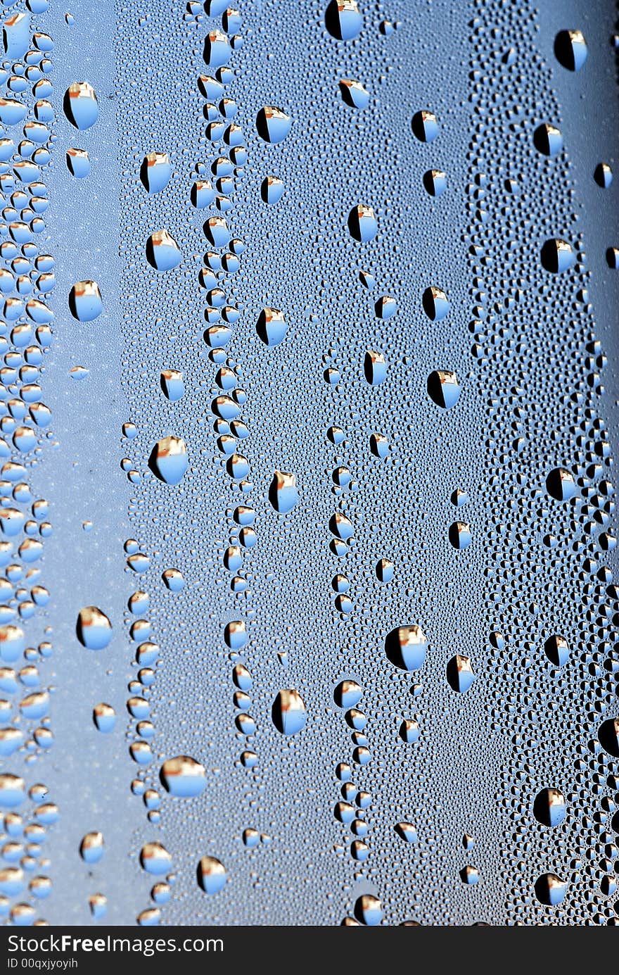 Close-up of water drops on glass (Background)