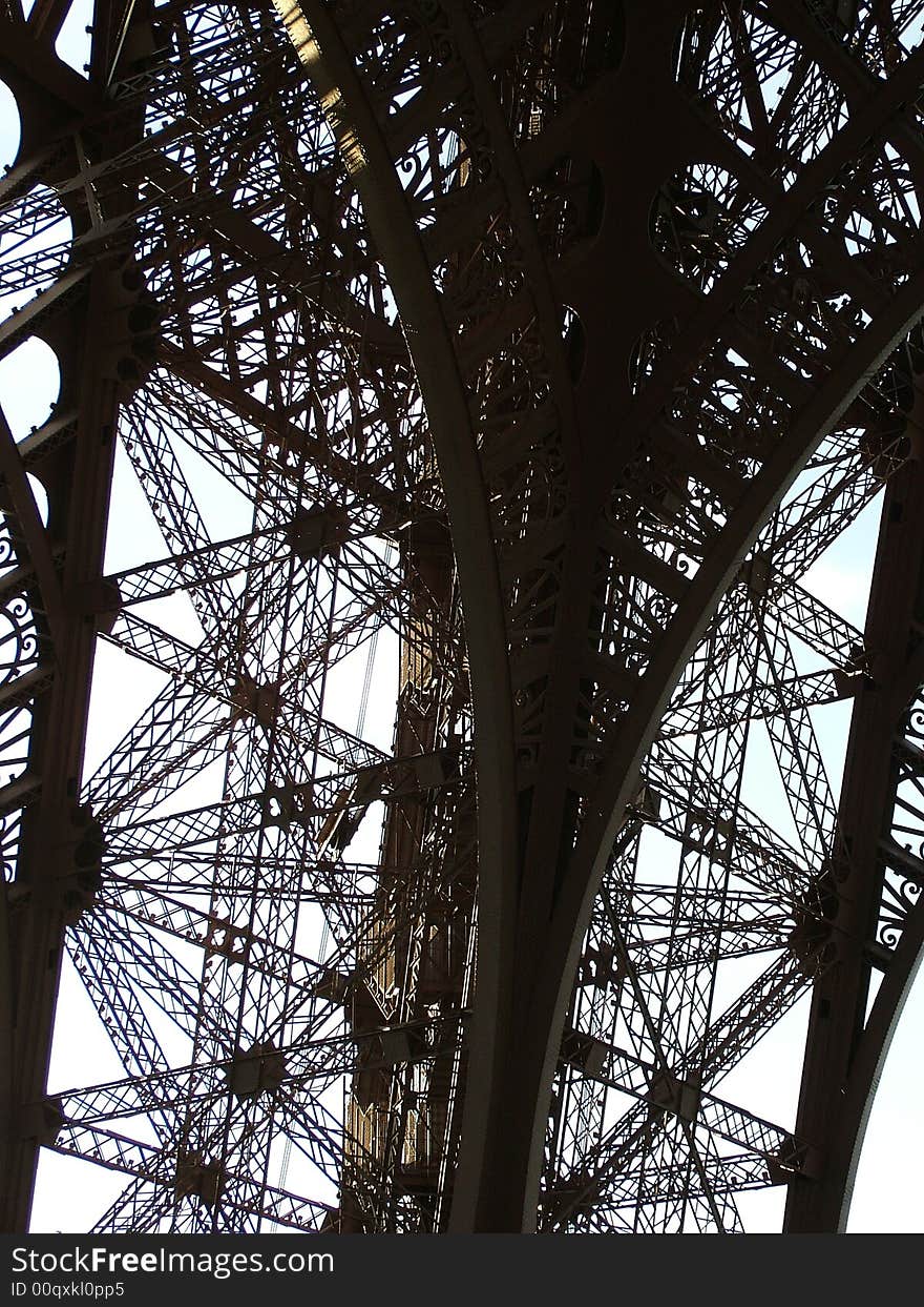 Eiffel Tower of Paris - details. Eiffel Tower of Paris - details