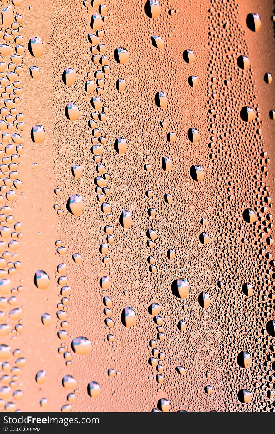 Close-up of water drops on glass (Background)