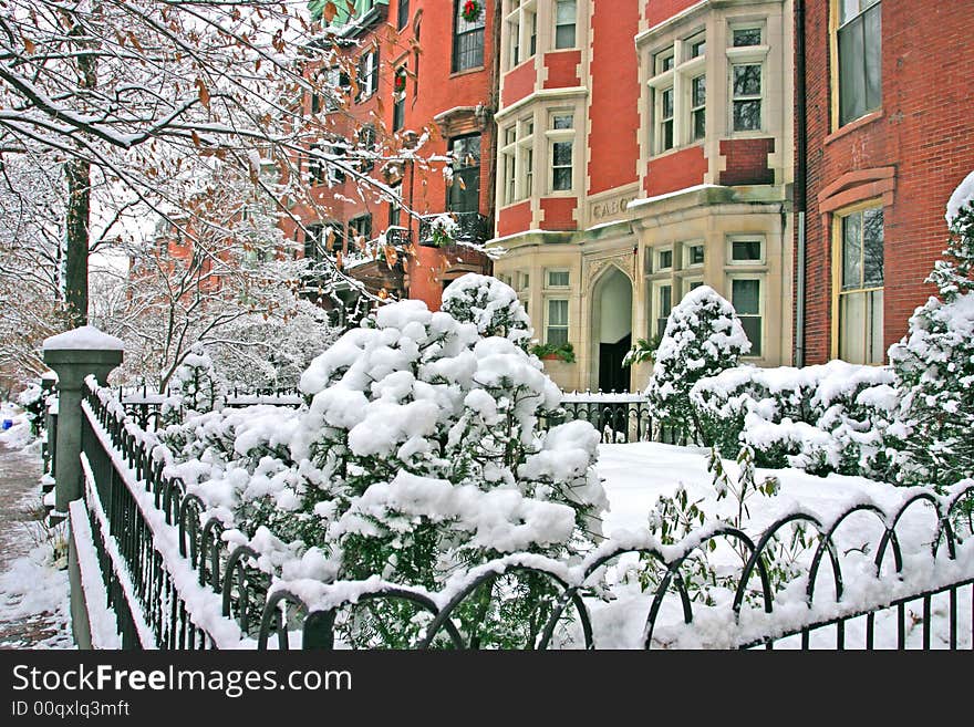 Stock image of a snowing winter at Boston, Massachusetts, USA. Stock image of a snowing winter at Boston, Massachusetts, USA