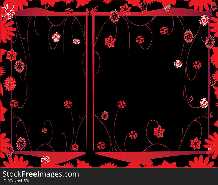 Red and black window background