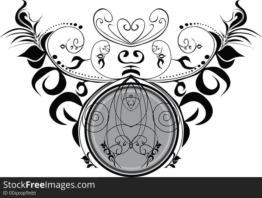 Black and white design ornament