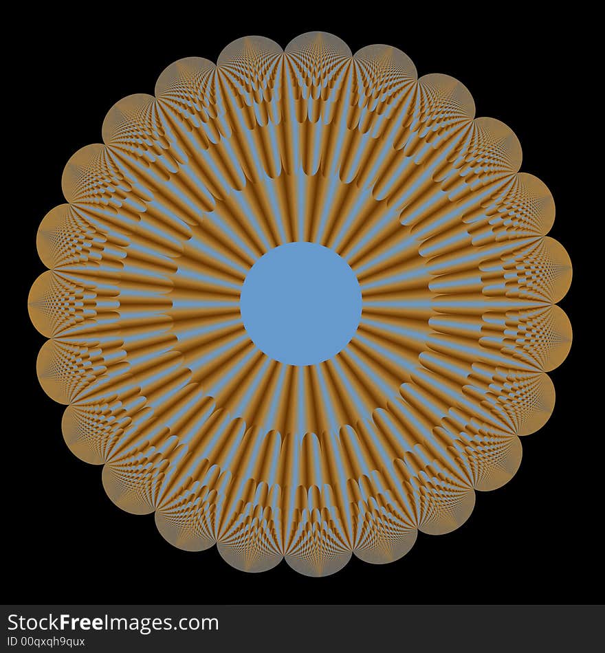 Blue And Brown Scalloped Fractal