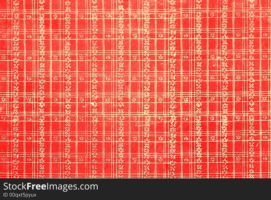 Red pattern background (cover of an old book)