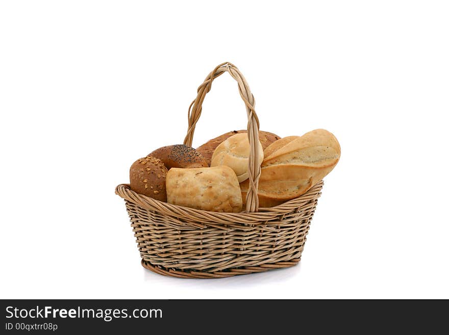 Bread and bakeries on white background