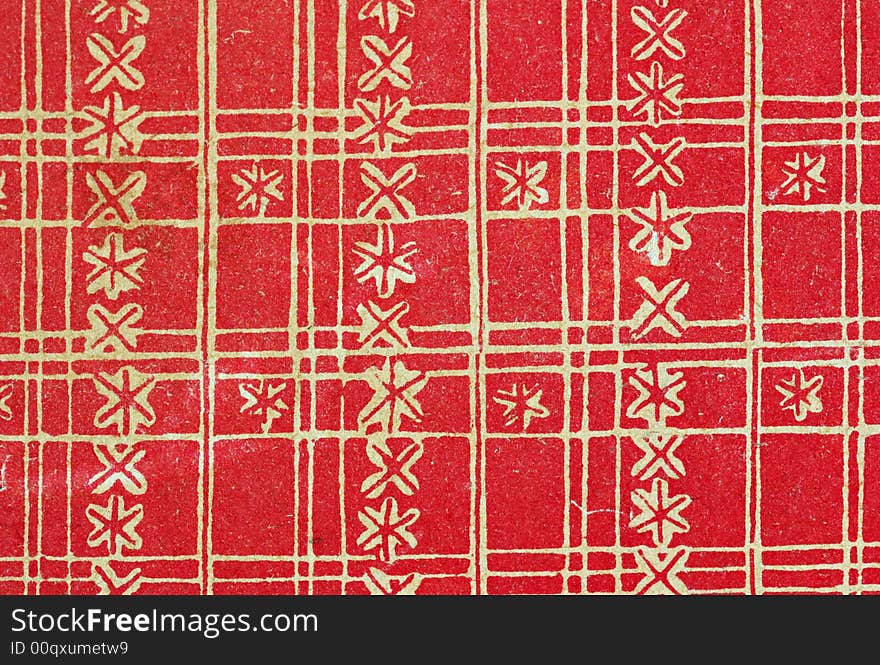 Red pattern background (cover of an old book)