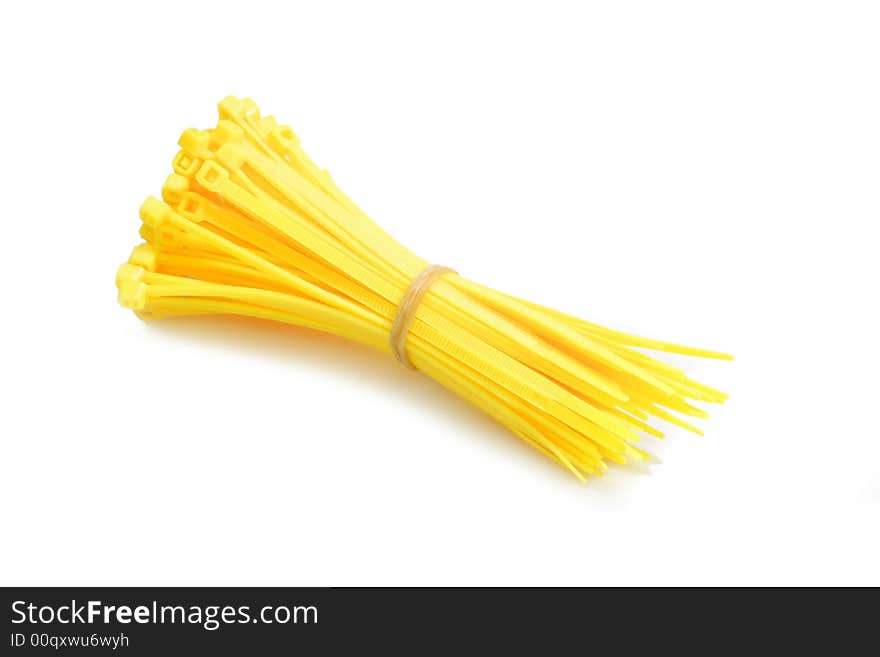 Cable ties on bright background. Cable ties on bright background