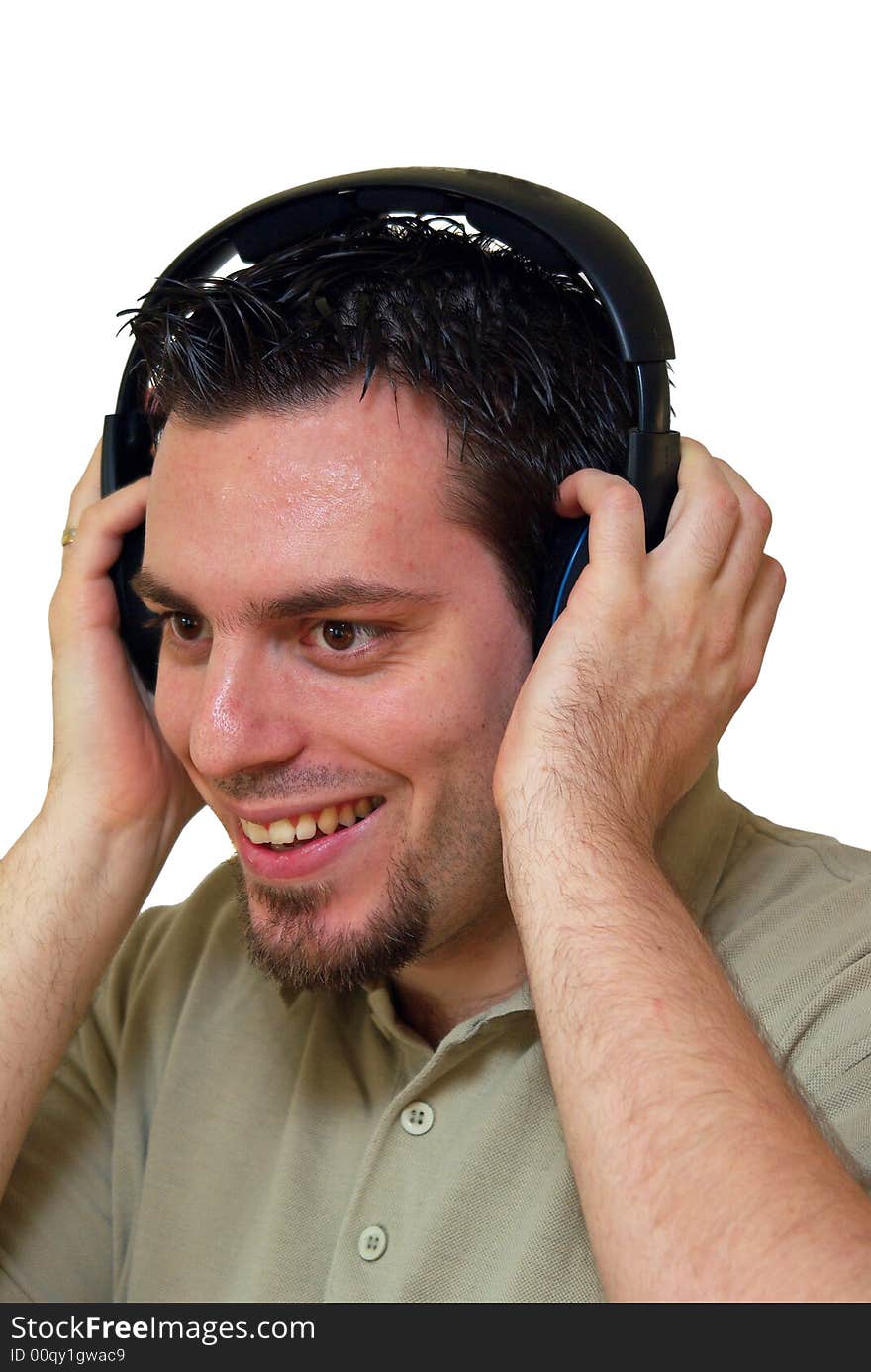 Man Smiling With Headphones