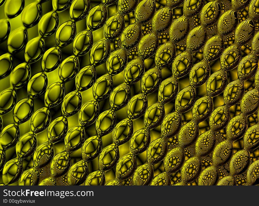 Golden Beads Fractal Background Image