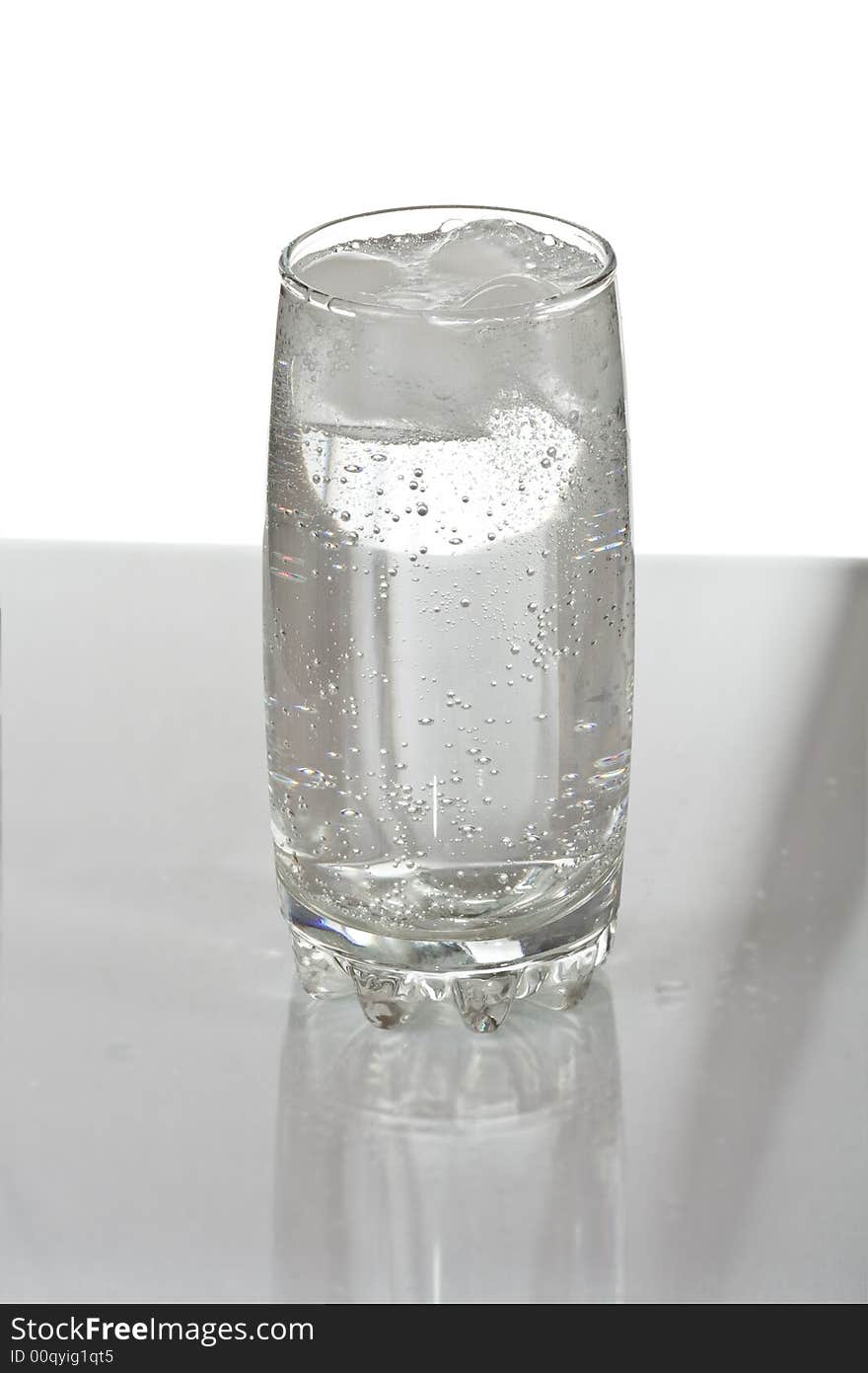 Glass of water with ice