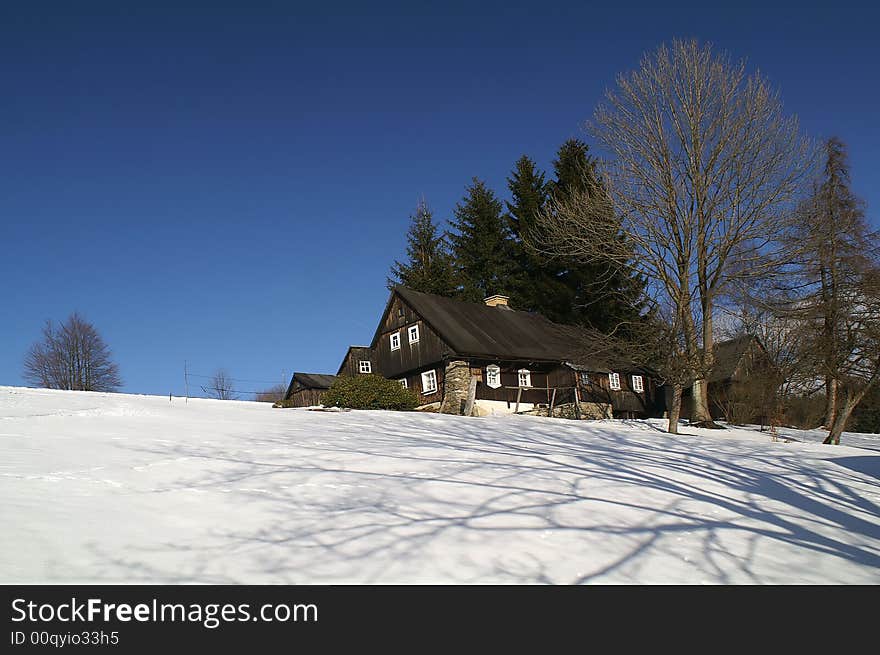 Wooden lodge accomodation in mountains. Wooden lodge accomodation in mountains