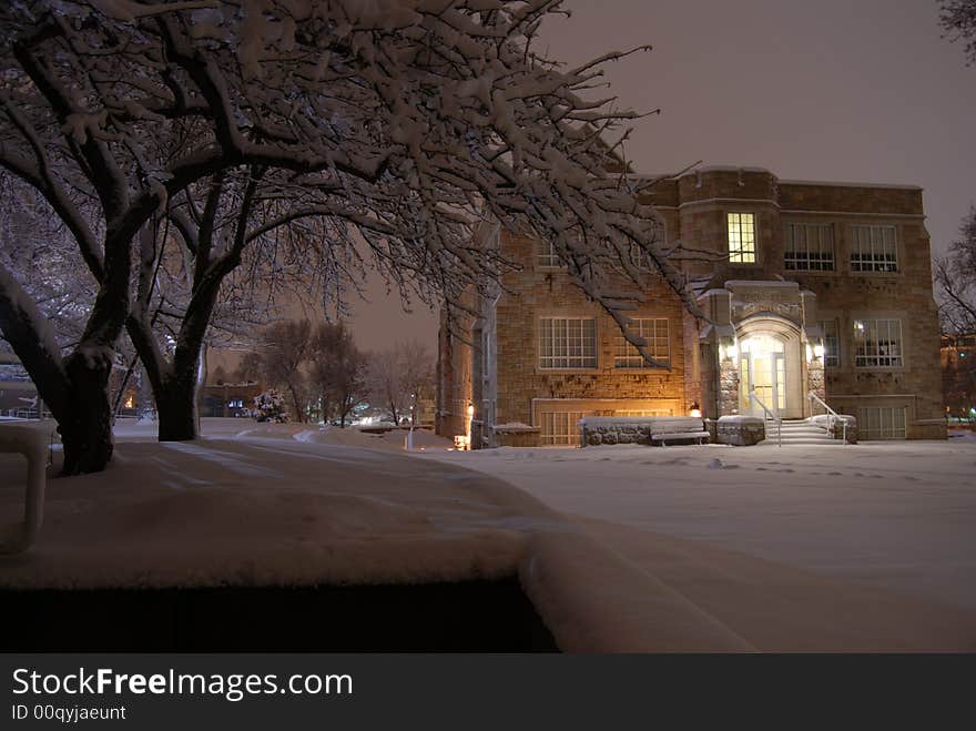 Deaf and blind school after snow storm. Deaf and blind school after snow storm.