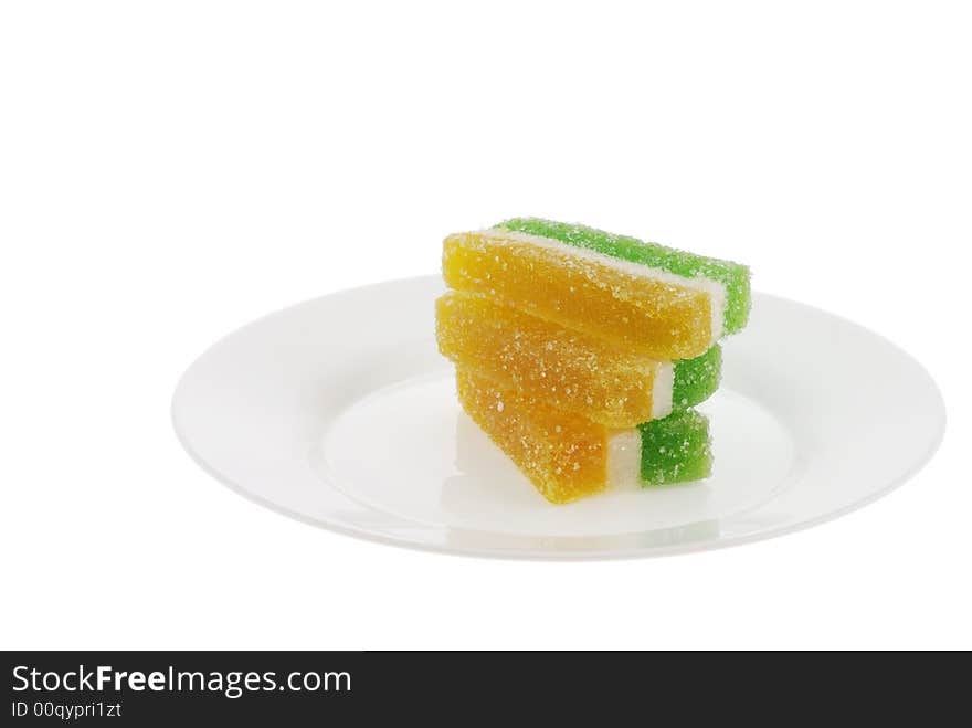 Andied fruit jelly isolated