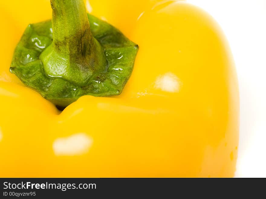 Closeup Macro Yellow Pepper