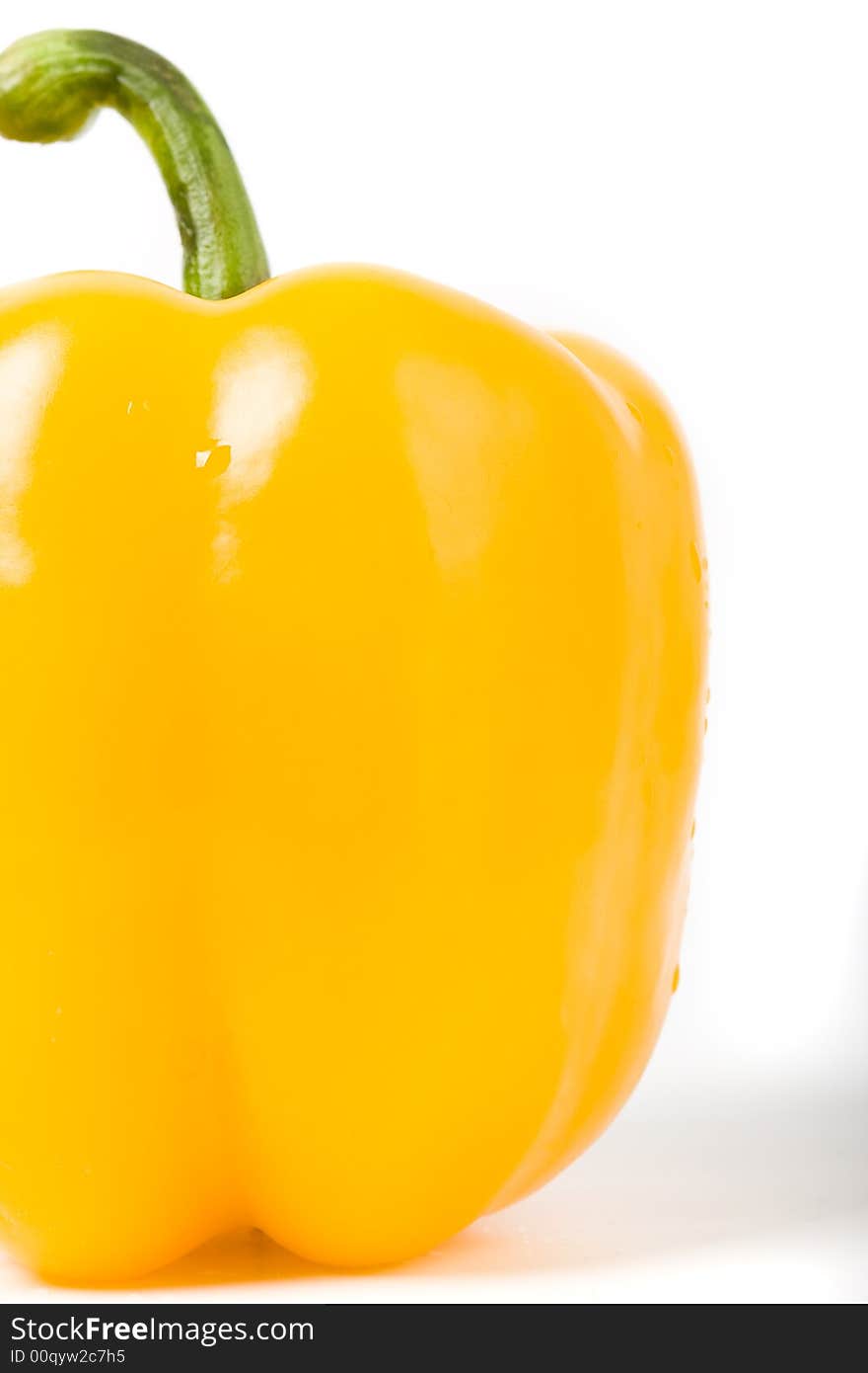 Closeup sweet yellow pepper