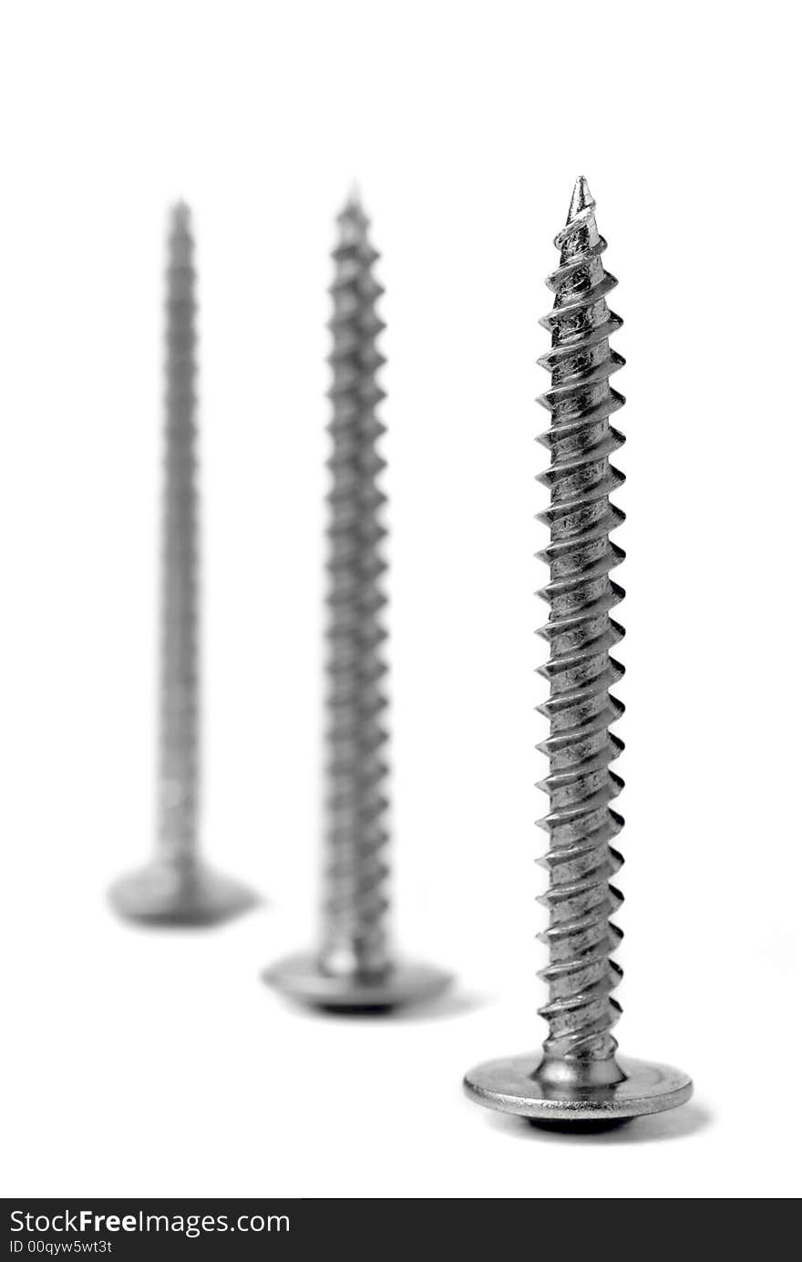 Screw. A set of screws isolated on a white background. Screw. A set of screws isolated on a white background