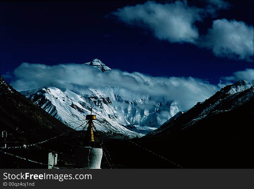 Everest from RongBu temple