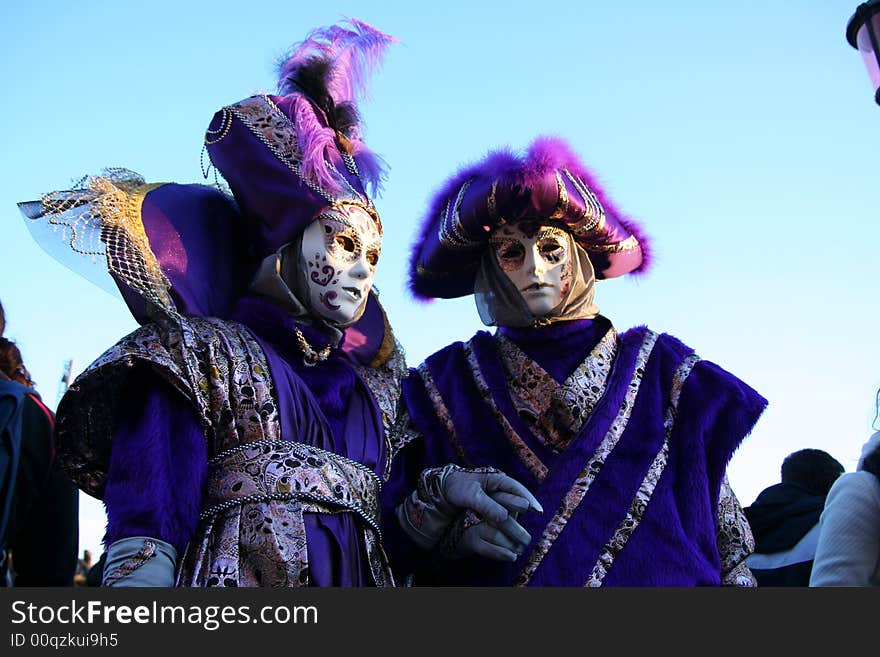 Two carnival mask in venice