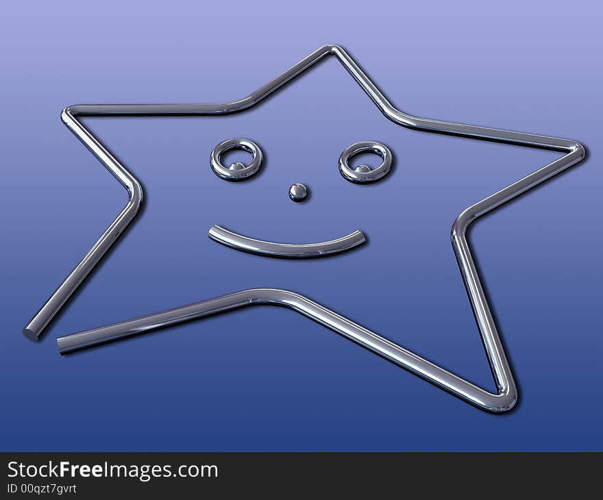 3d Abstract Star with clipping paths