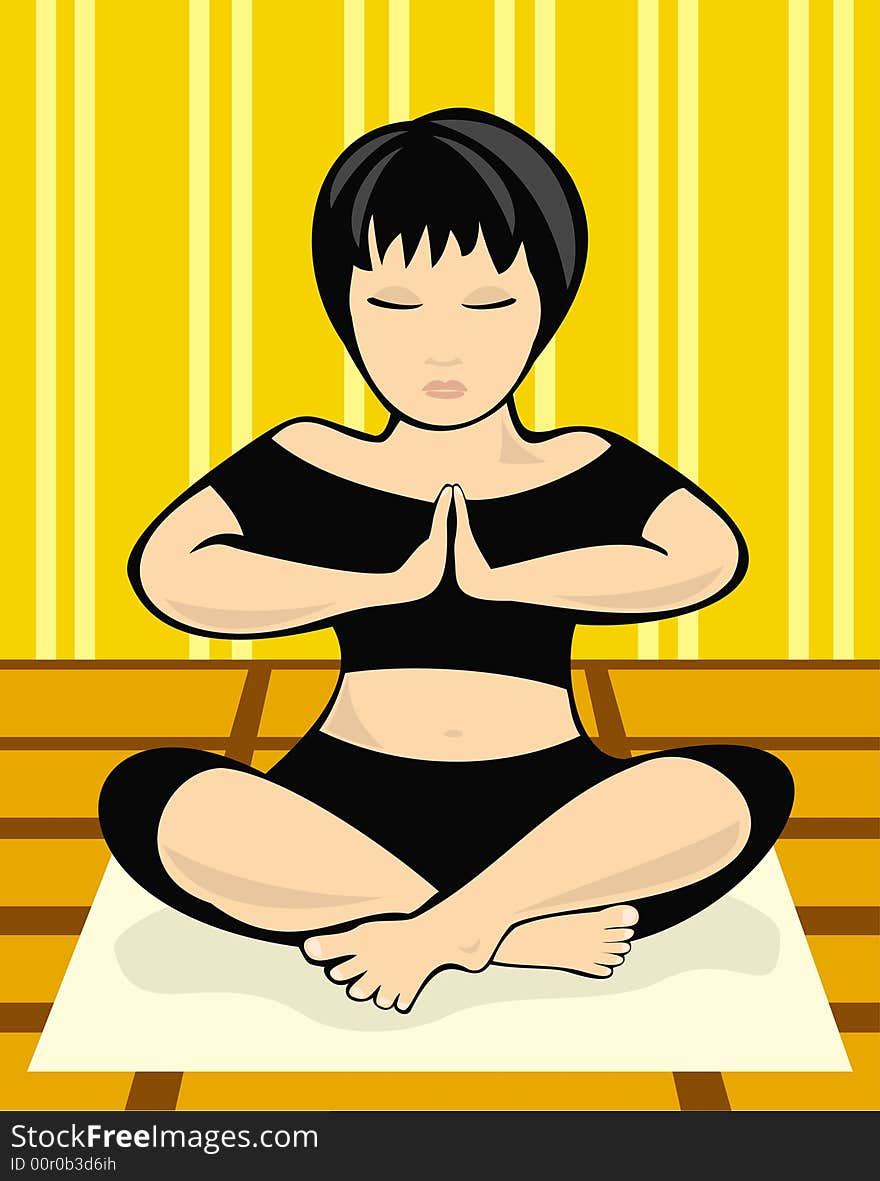 Meditating girl