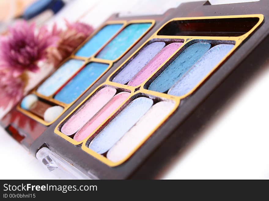 A colorful make-up - cosmetics kit