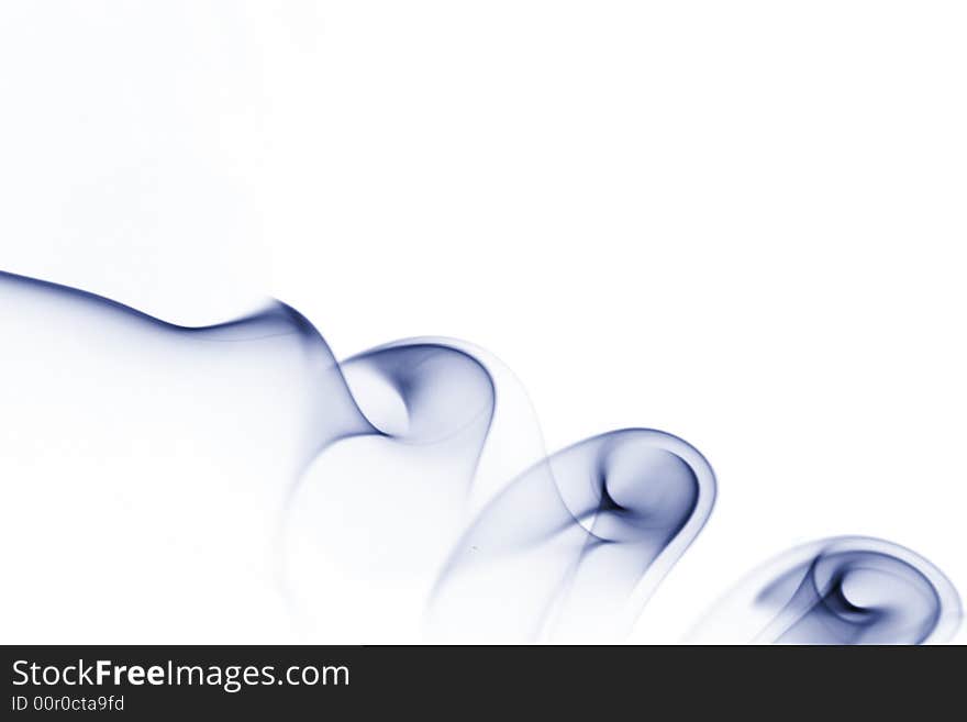 Streams of a smoke on a white background