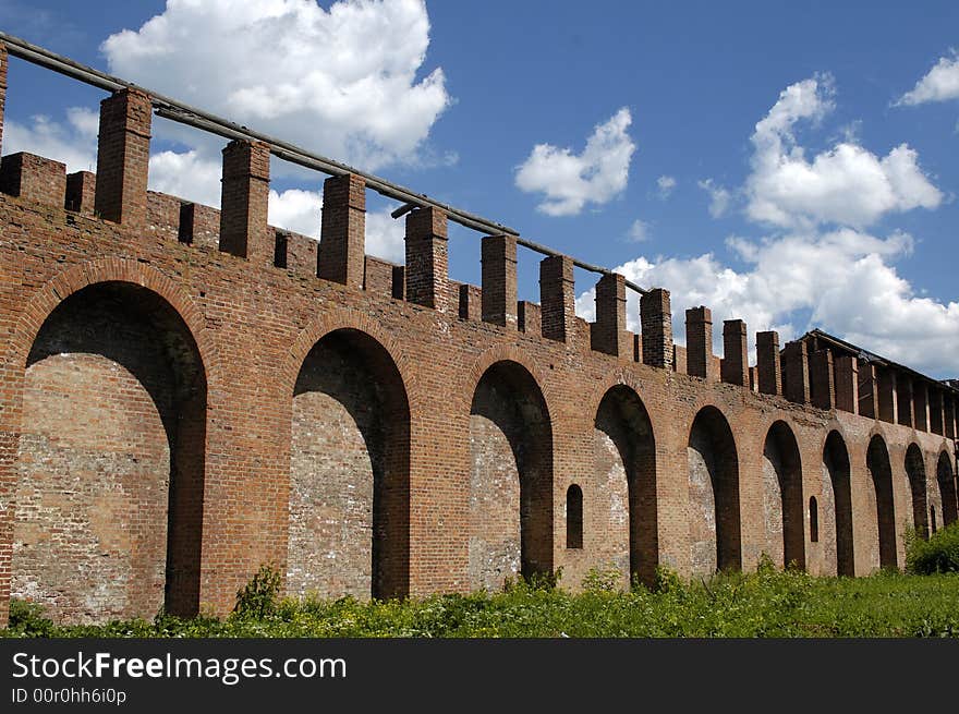 Old fortress wall in Smolensk. Russia