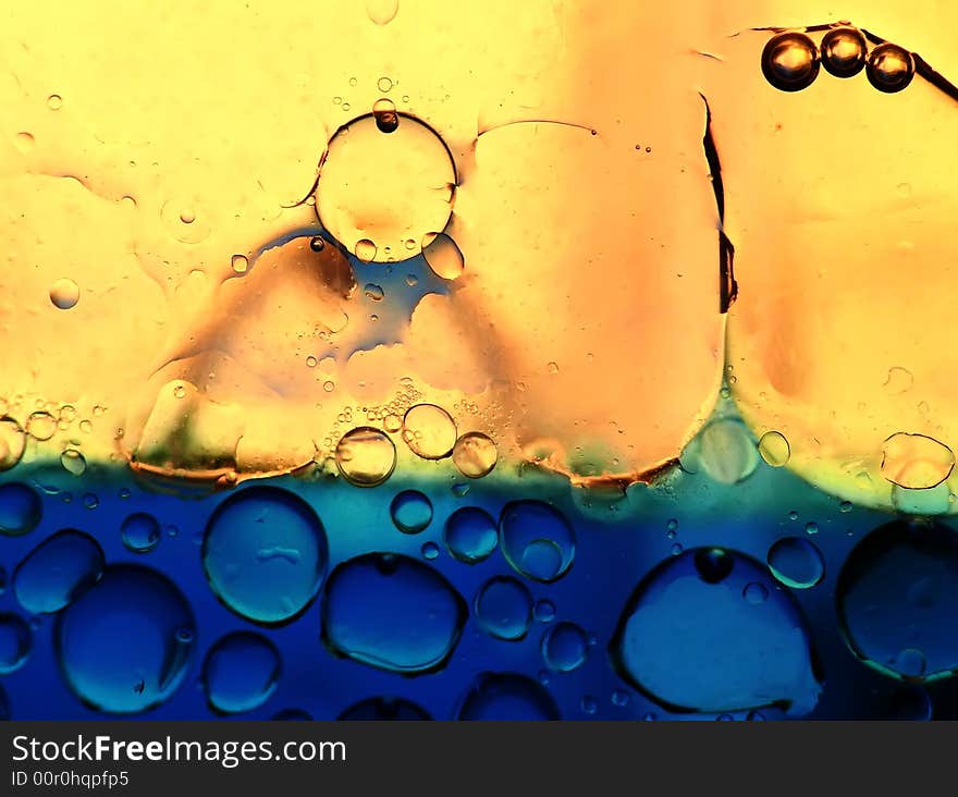 Blue and yellow bubbles as background