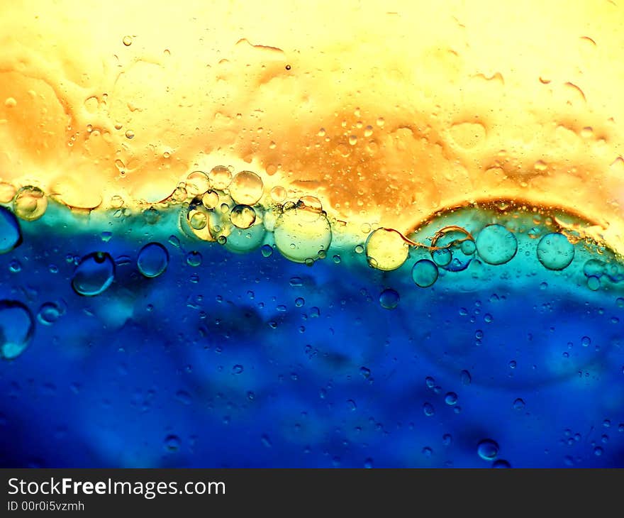 Blue and yellow bubbles