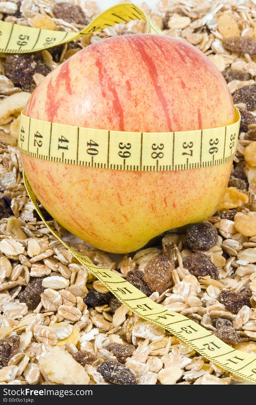 An apple and some cornflakes - healthy diet