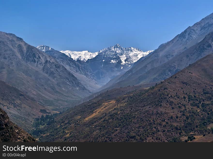 View of La Leonera mountain, Los Andes, Chile