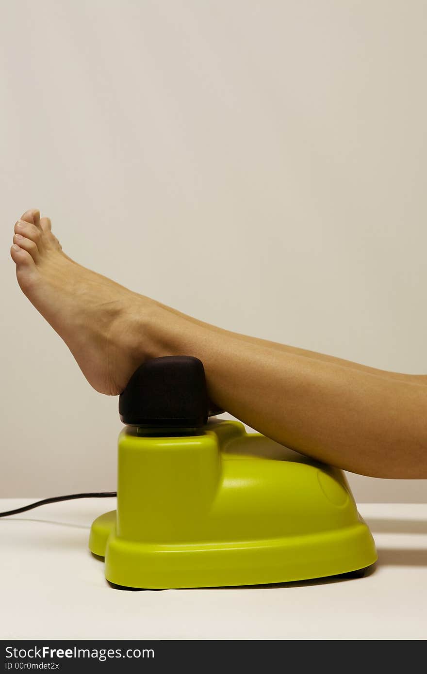 The equipment for massage of legs in modern hospital