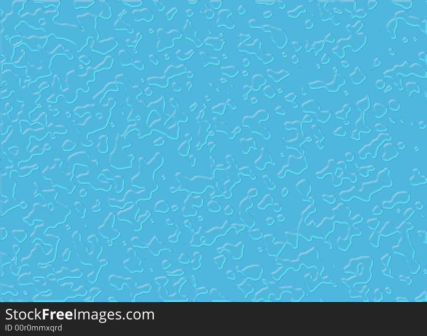 Blue Background, Covered With Droplets Of Water