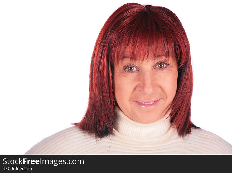 Red-haired woman close-up