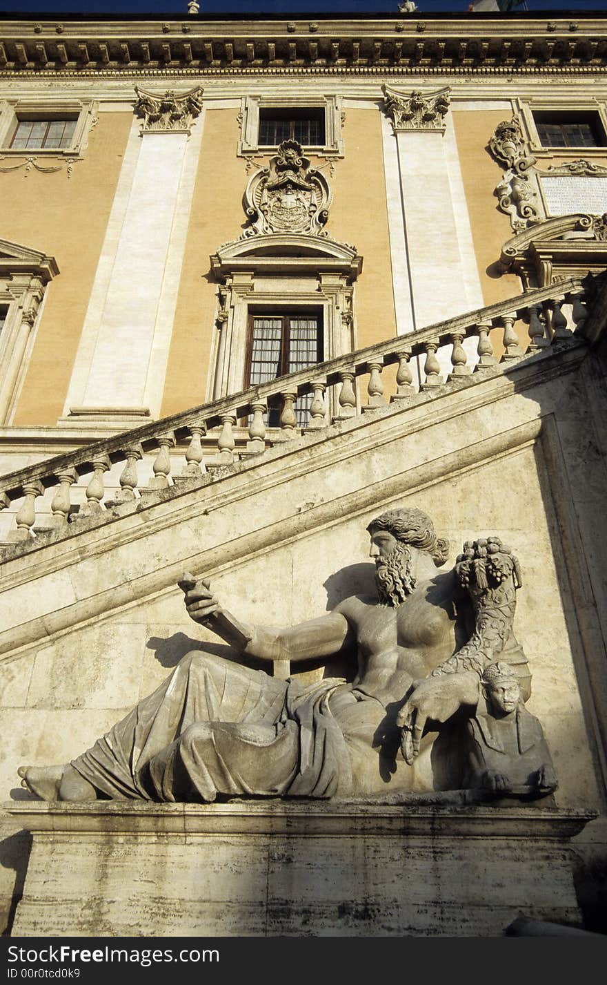 Ancient roman statue in Rome, Italy