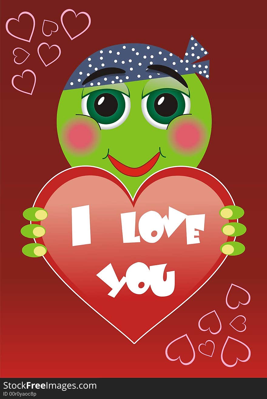 Cartoon Valentine card