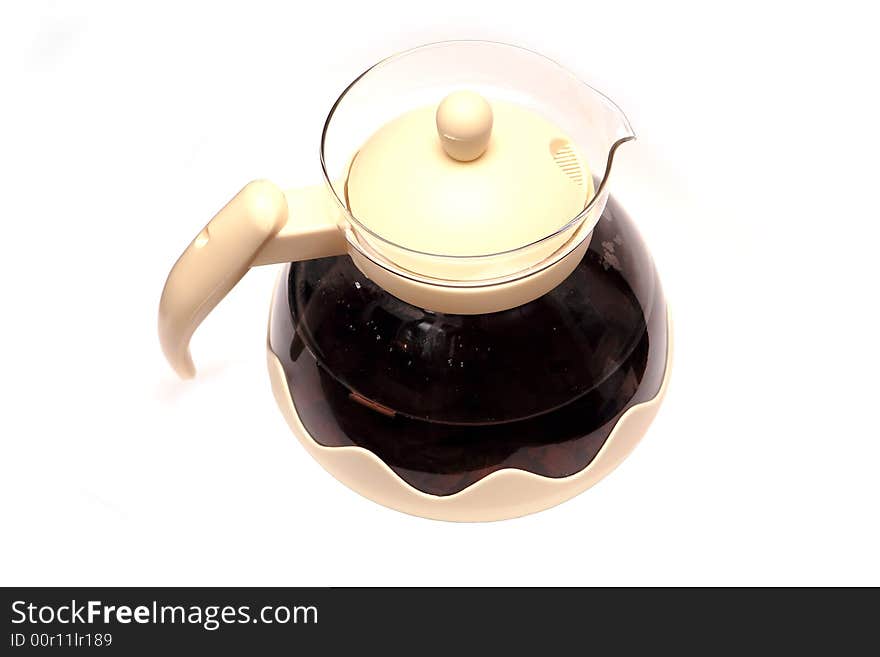 Teapot on the white background