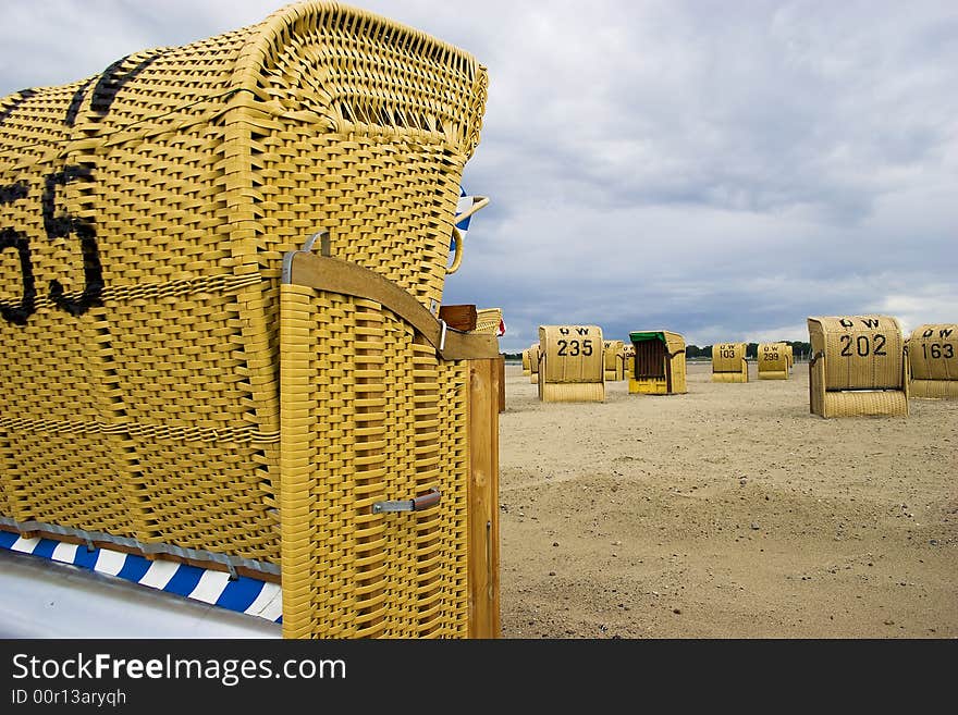 Beach wicker chair in Germany