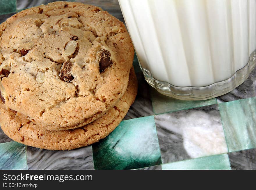 Chocolate Chip Cookies and Milk