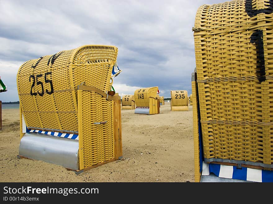 Beach wicker chairs in Germany