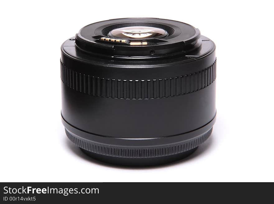 Camera lens on the white background