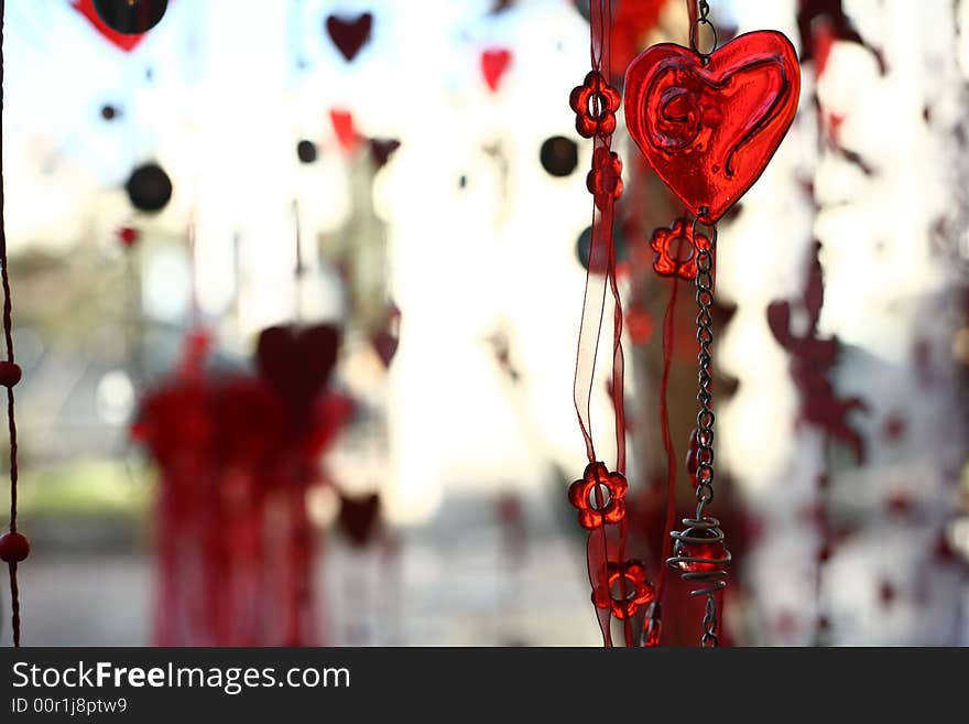 Picture of Valentine hearts and glass decoration