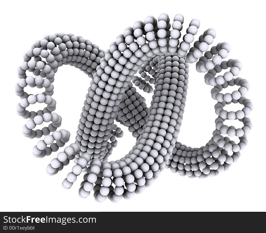 A big 3d knot made from little marching spheres