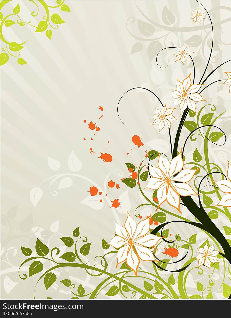 Abstract floral background. A vector format is added. Suits well for a postcard or background. Abstract floral background. A vector format is added. Suits well for a postcard or background