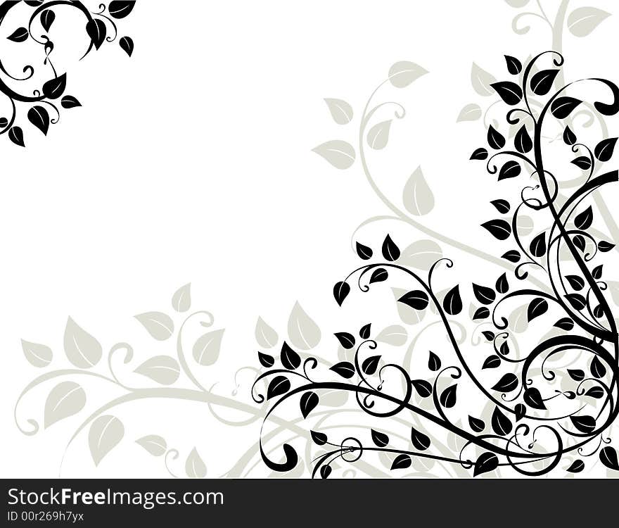 Abstract floral background. A vector format is added. Suits well for a postcard or background