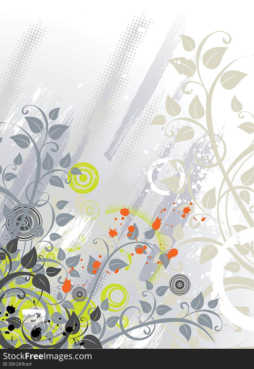 Abstract floral background. A vector format is added. Suits well for a postcard or background