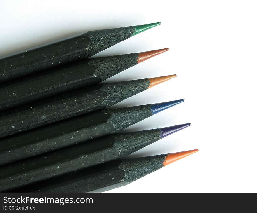 Black pencil in natural light ,close-up ,isolated