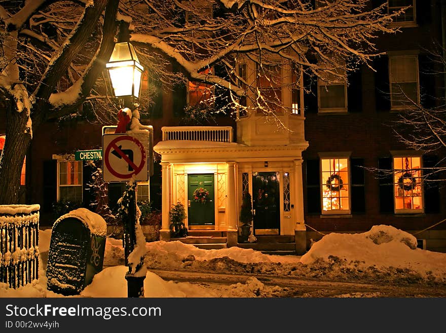 Stock image of a snowing winter at Boston, Massachusetts, USA. Stock image of a snowing winter at Boston, Massachusetts, USA