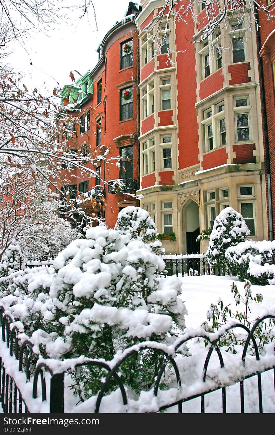 Stock image of a snowing winter at Boston, Massachusetts, USA. Stock image of a snowing winter at Boston, Massachusetts, USA